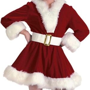 Mrs. Clause Velvet Dress with Belt and Hat.